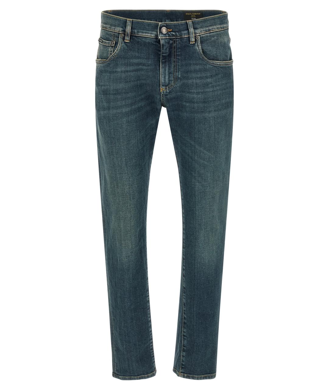 DOLCE&GABBANA Синие хлопковые джинсы скинни, фото 1