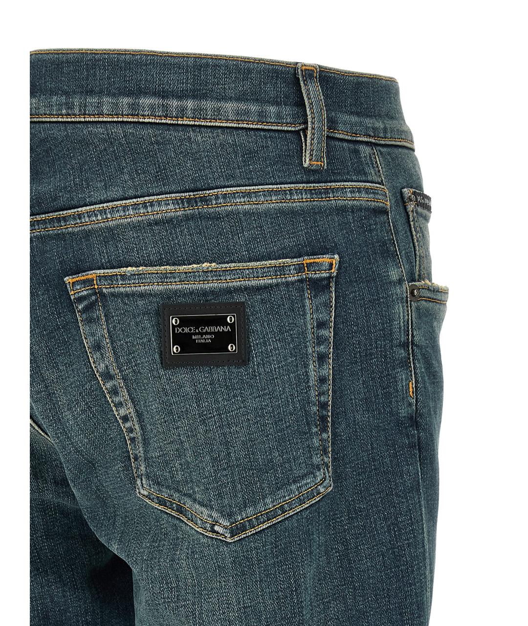 DOLCE&GABBANA Синие хлопковые джинсы скинни, фото 4