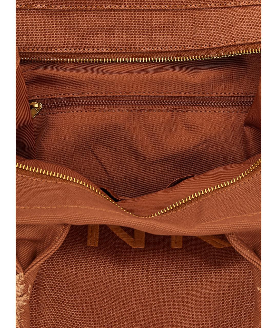 PINKO Коричневая хлопковая сумка тоут, фото 4