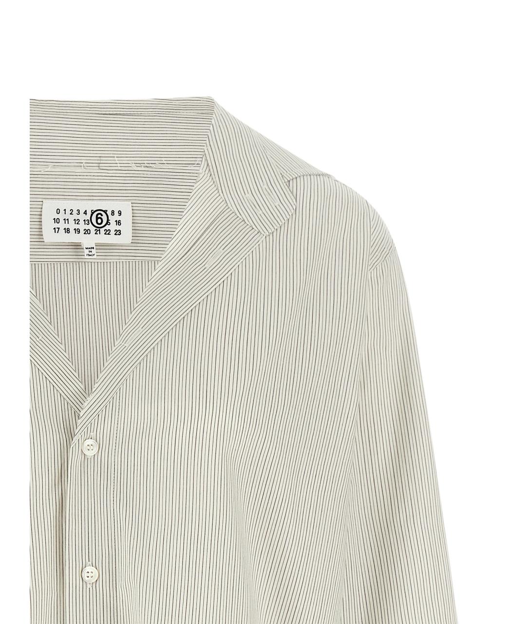 MM6 MAISON MARGIELA Серая хлопковая рубашка, фото 3