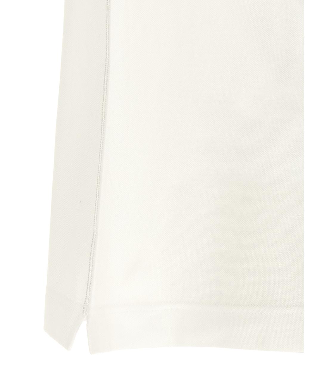 DOLCE&GABBANA Белое хлопковое поло с коротким рукавом, фото 4