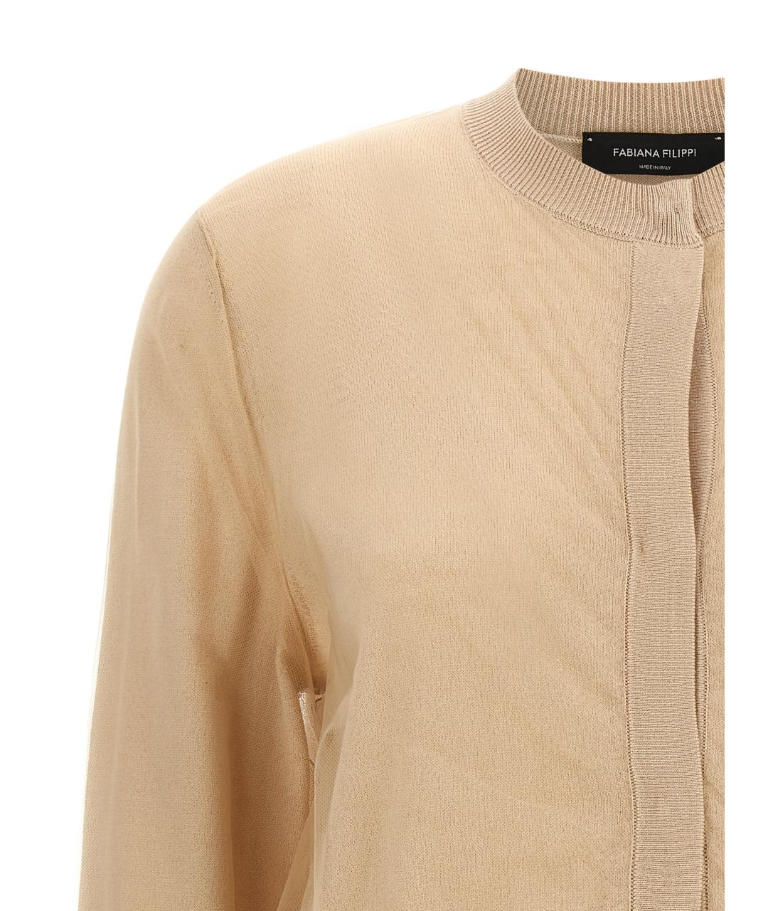 FABIANA FILIPPI Бежевый шерстяной кардиган, фото 3