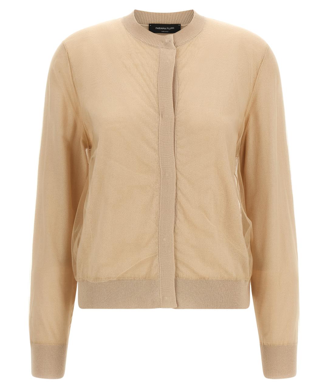 FABIANA FILIPPI Бежевый шерстяной кардиган, фото 1