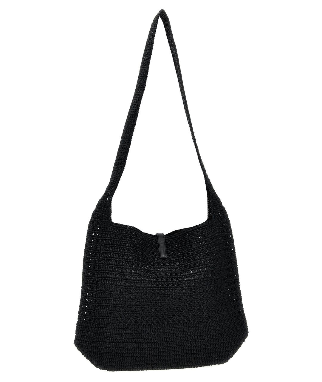 SAINT LAURENT Черная пелетеная сумка тоут, фото 2