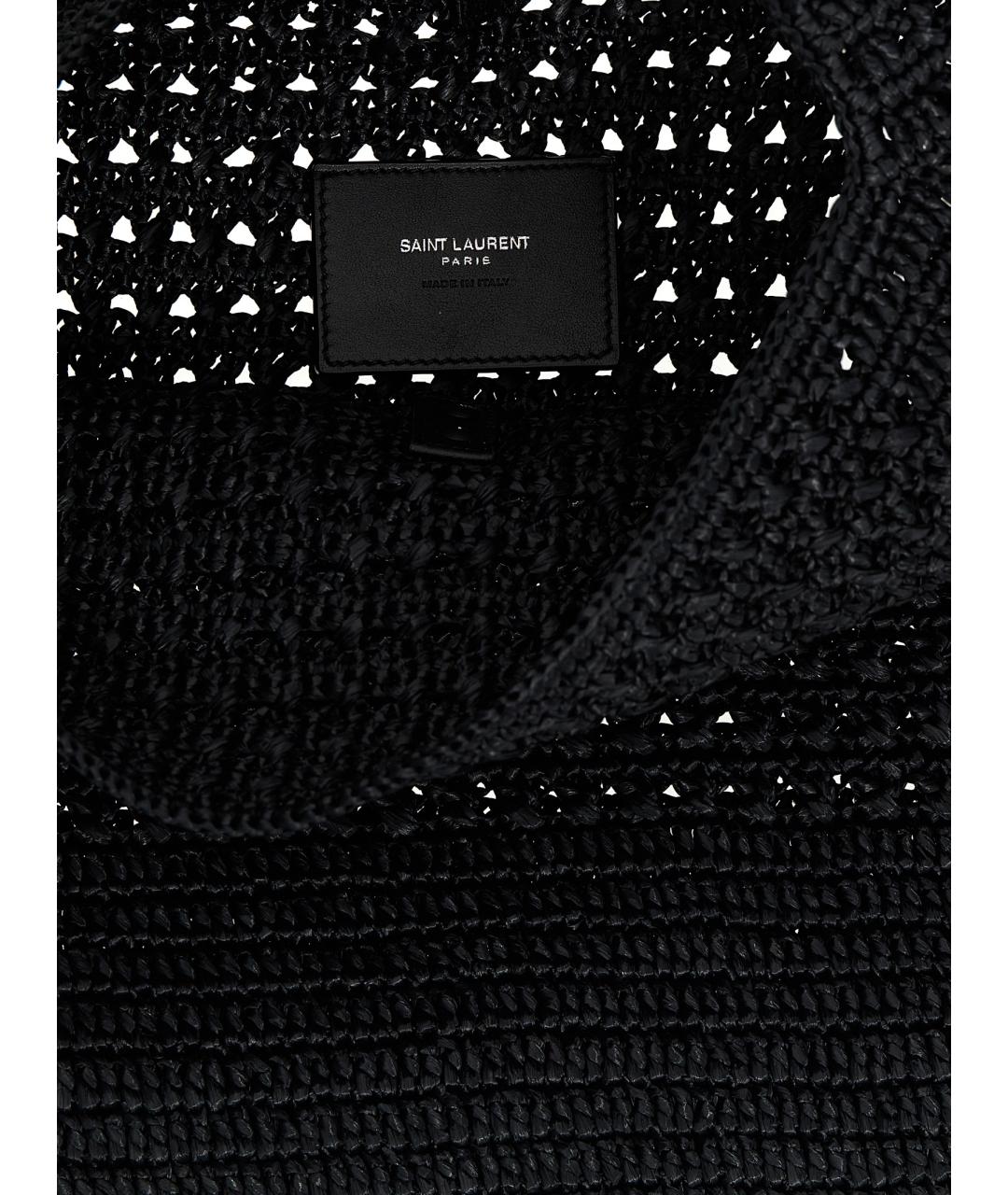 SAINT LAURENT Черная пелетеная сумка тоут, фото 4