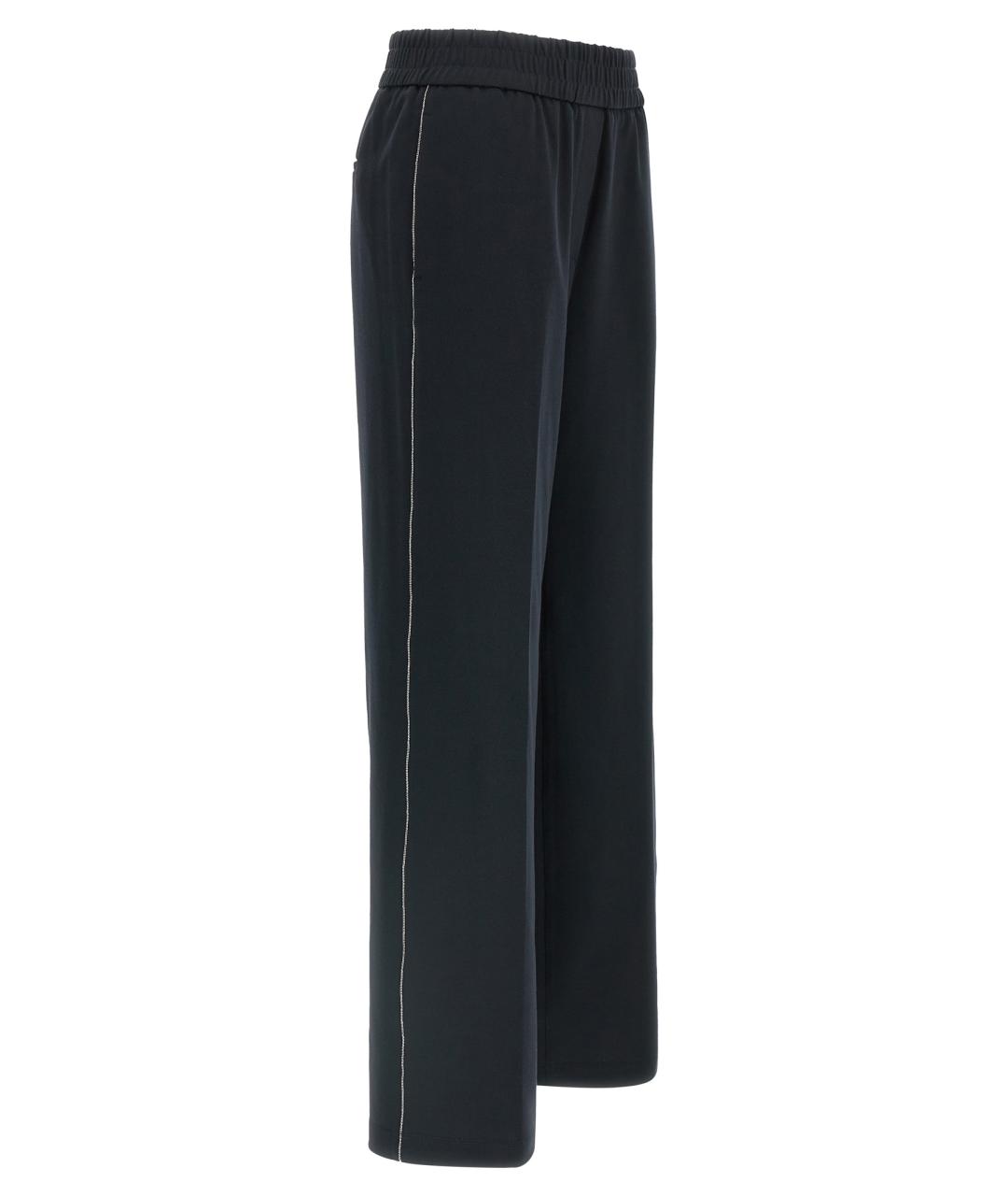 PESERICO Темно-синие хлопковые прямые брюки, фото 3