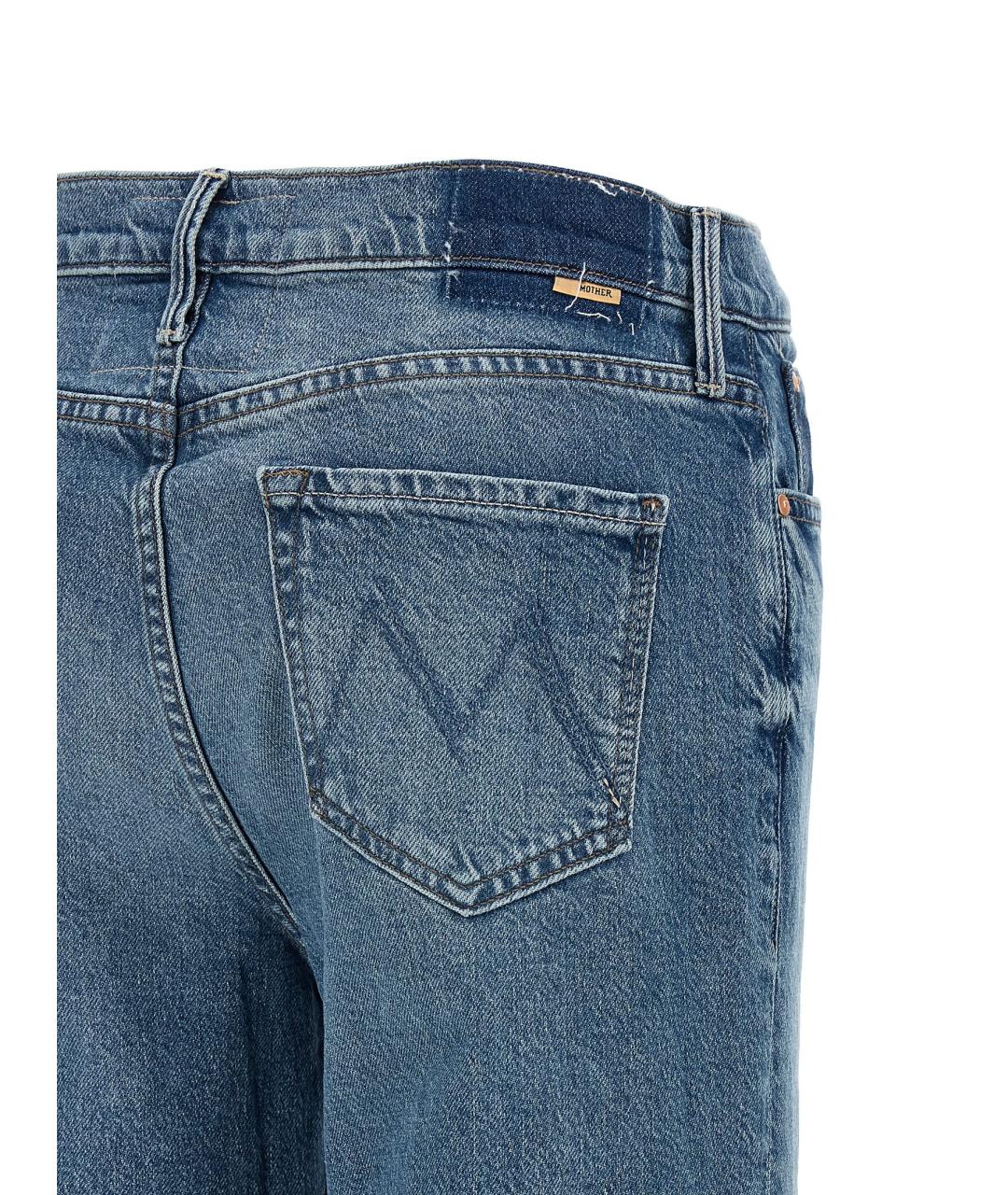 MOTHER Синие хлопко-лиоцелловые прямые джинсы, фото 4