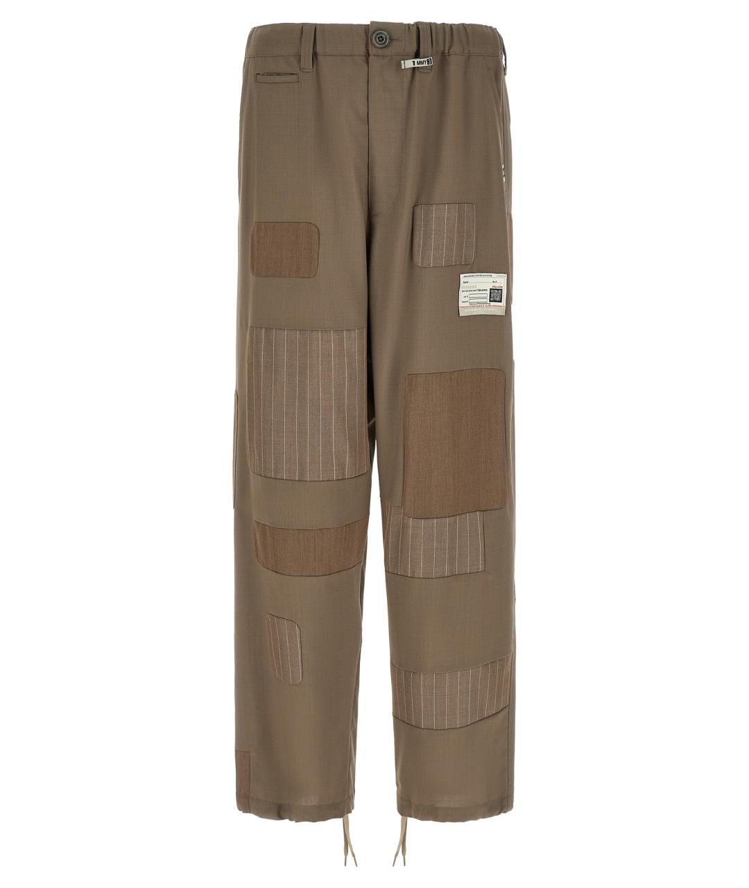 MAISON MIHARA YASUHIRO Коричневые шерстяные повседневные брюки, фото 1