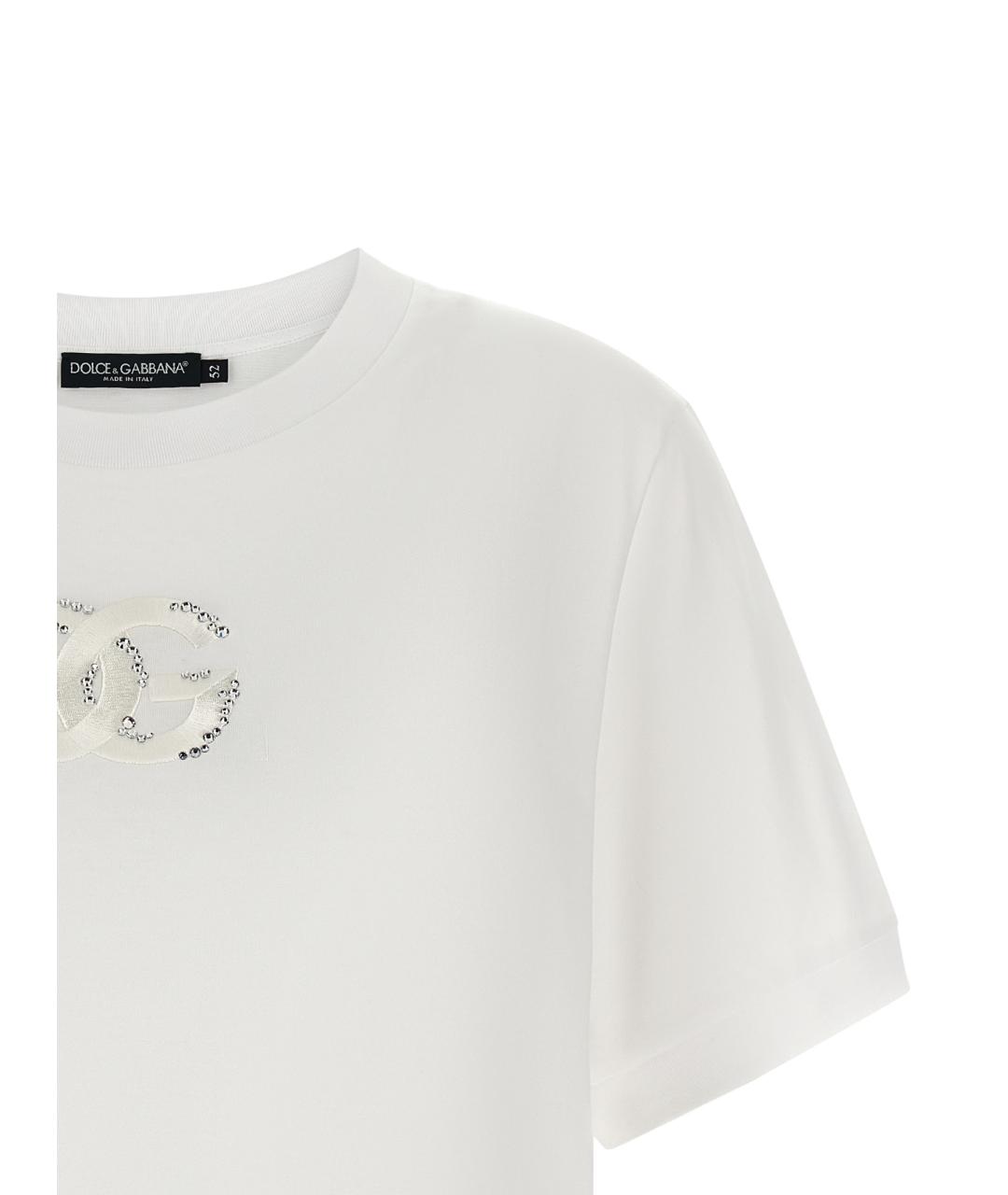 DOLCE&GABBANA Белая хлопковая футболка, фото 3