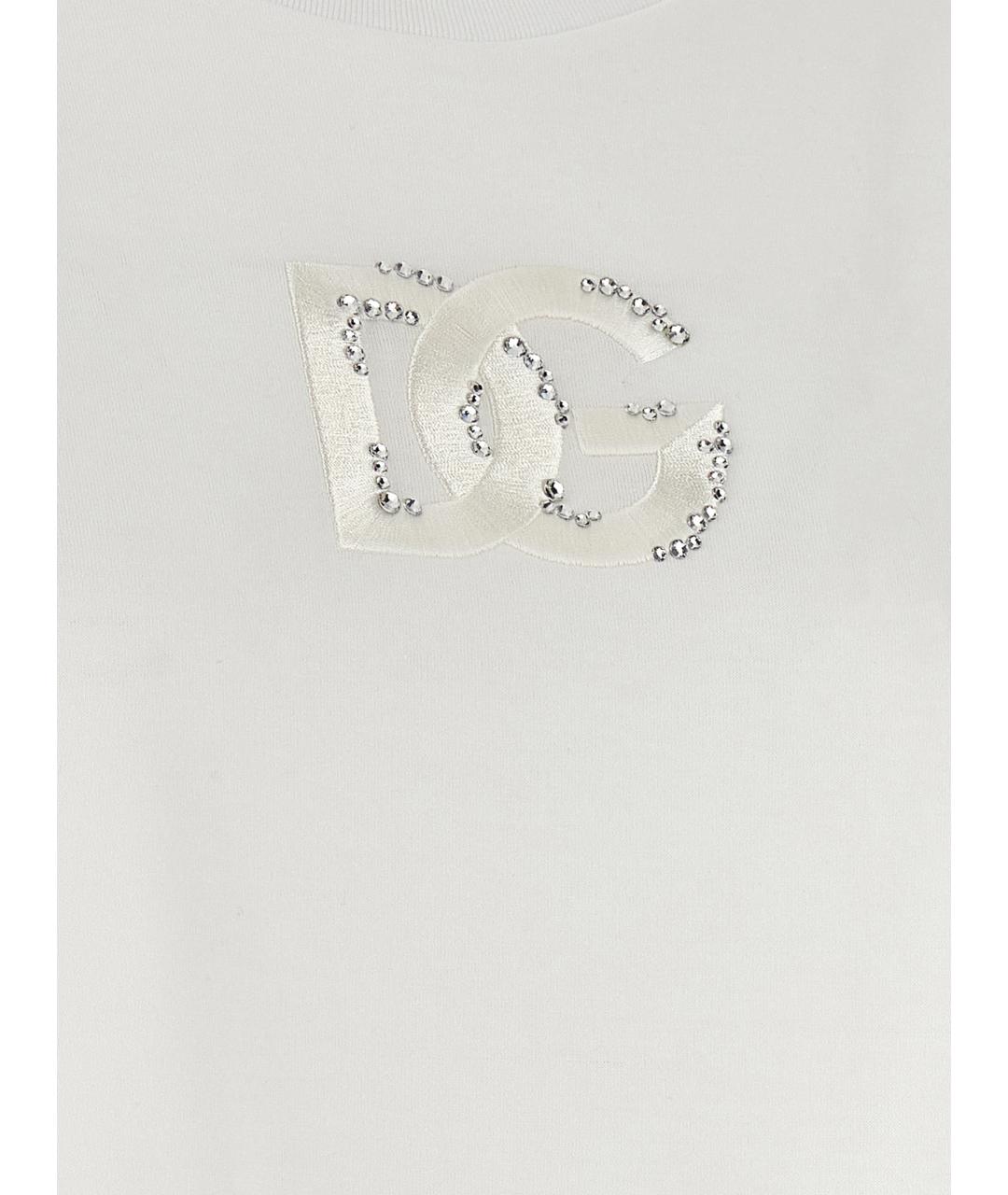 DOLCE&GABBANA Белая хлопковая футболка, фото 4