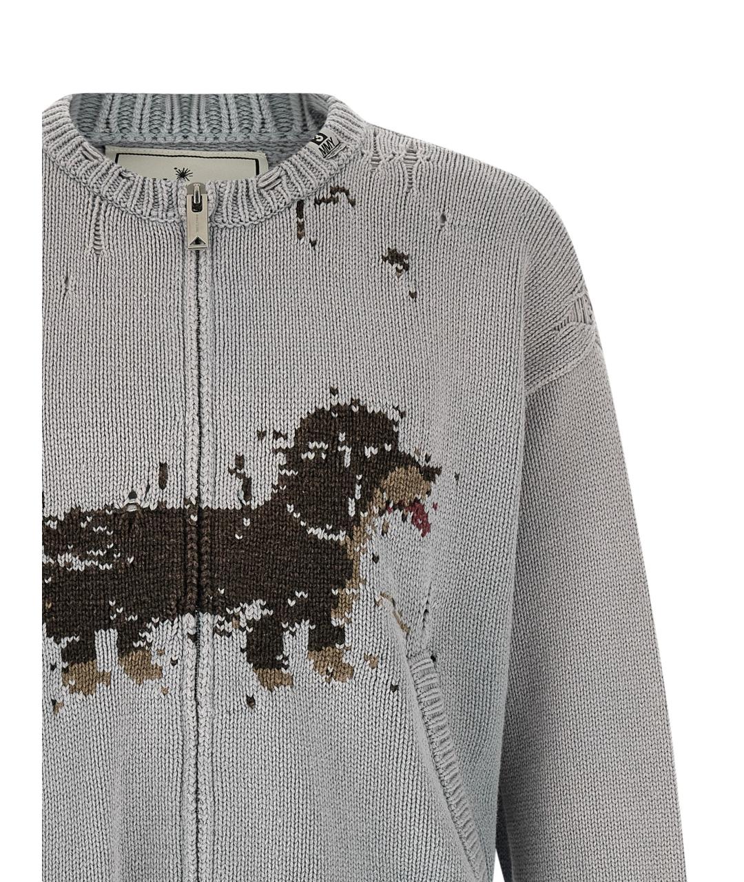 MAISON MIHARA YASUHIRO Серый хлопковый кардиган, фото 3