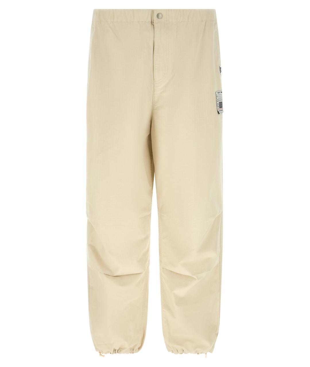 MAISON MIHARA YASUHIRO Бежевые хлопковые повседневные брюки, фото 1
