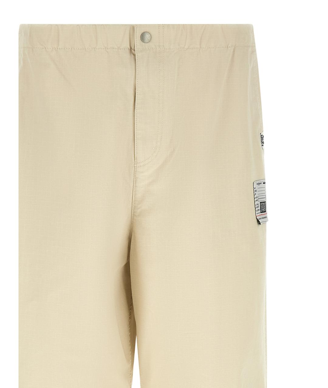 MAISON MIHARA YASUHIRO Бежевые хлопковые повседневные брюки, фото 3
