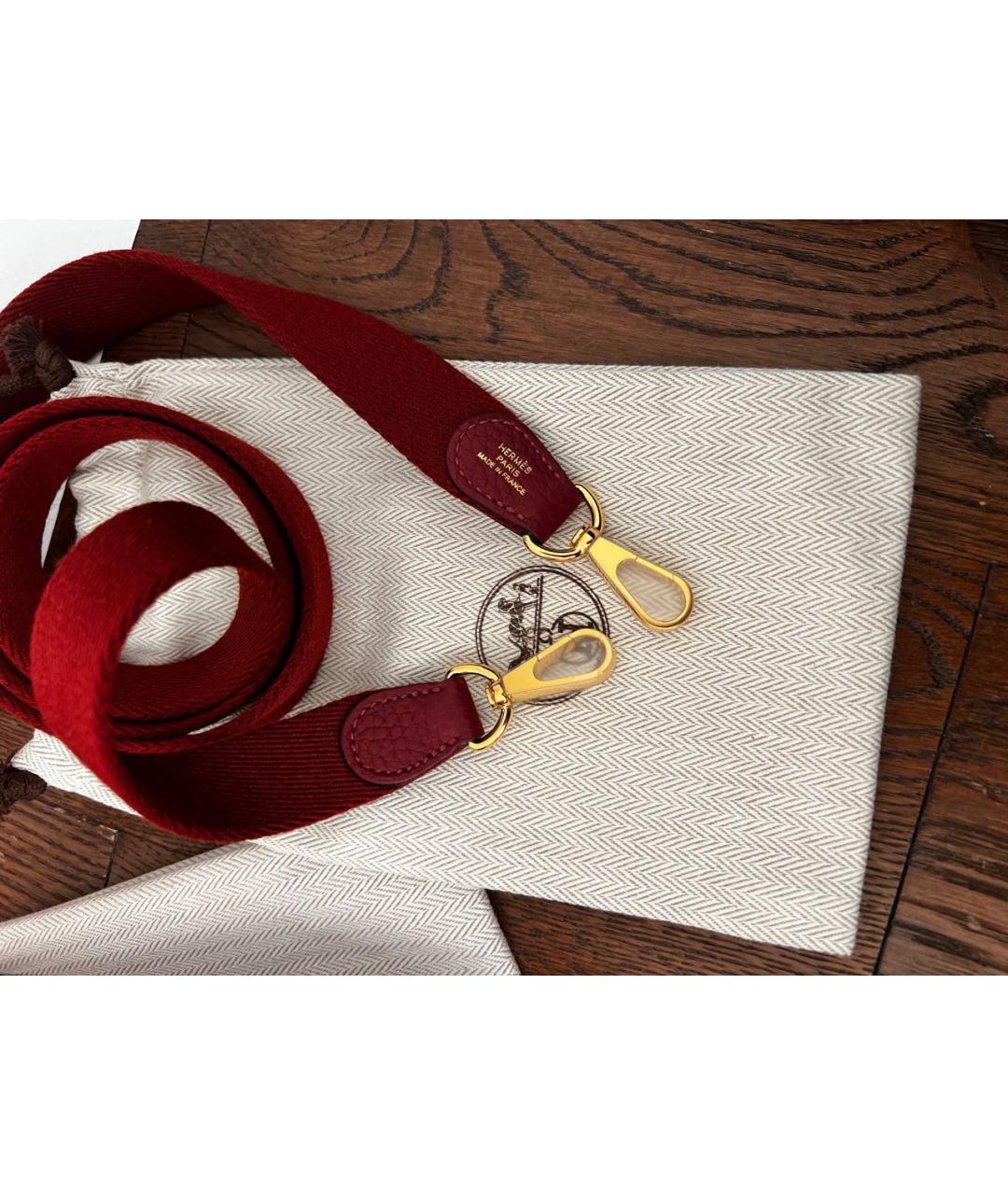 HERMES Бордовая кожаная сумка через плечо, фото 4