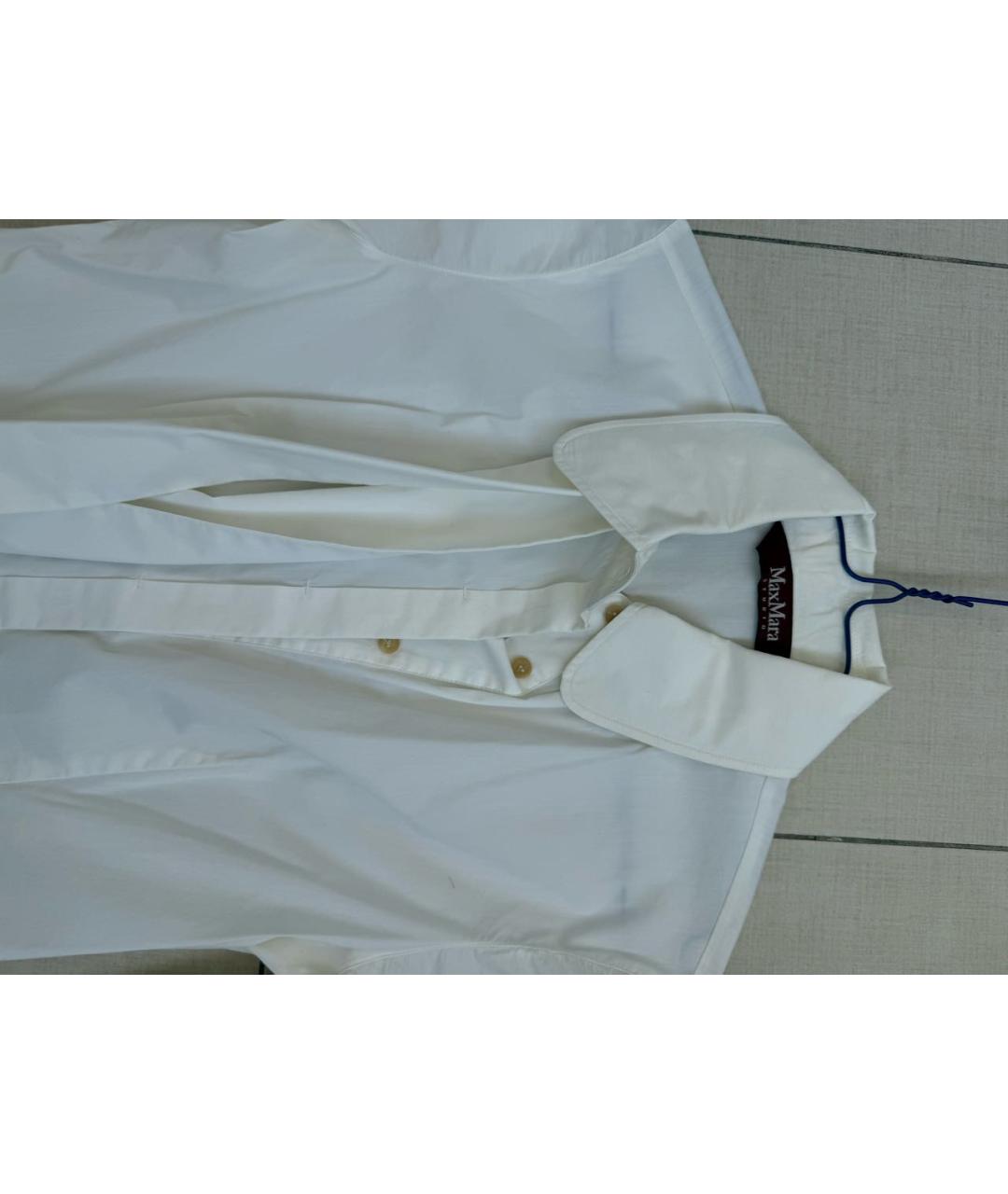 MAX MARA Белая хлопковая рубашка, фото 3