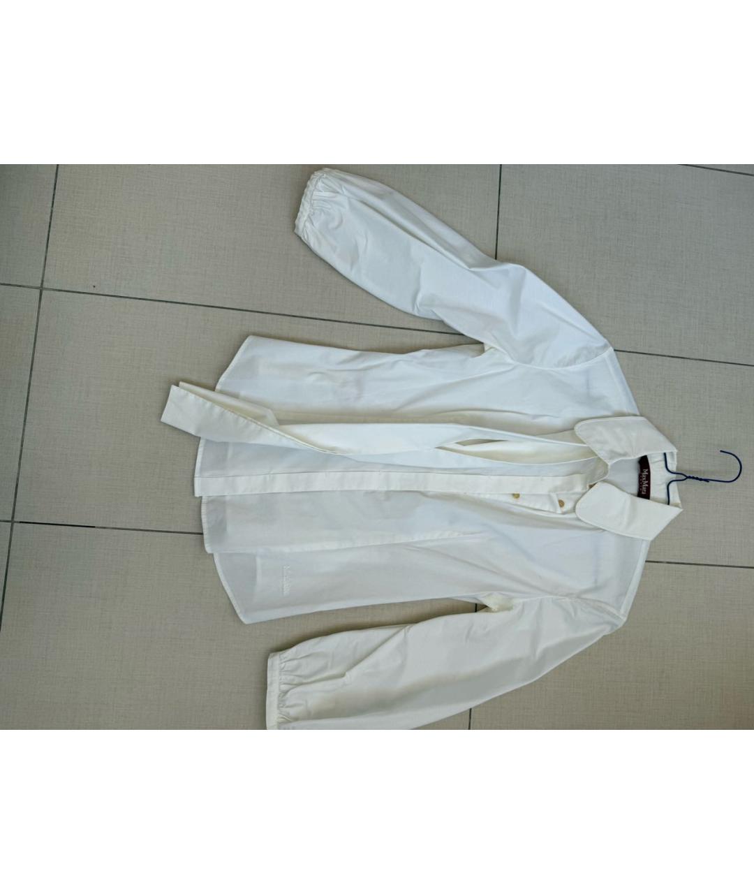 MAX MARA Белая хлопковая рубашка, фото 5