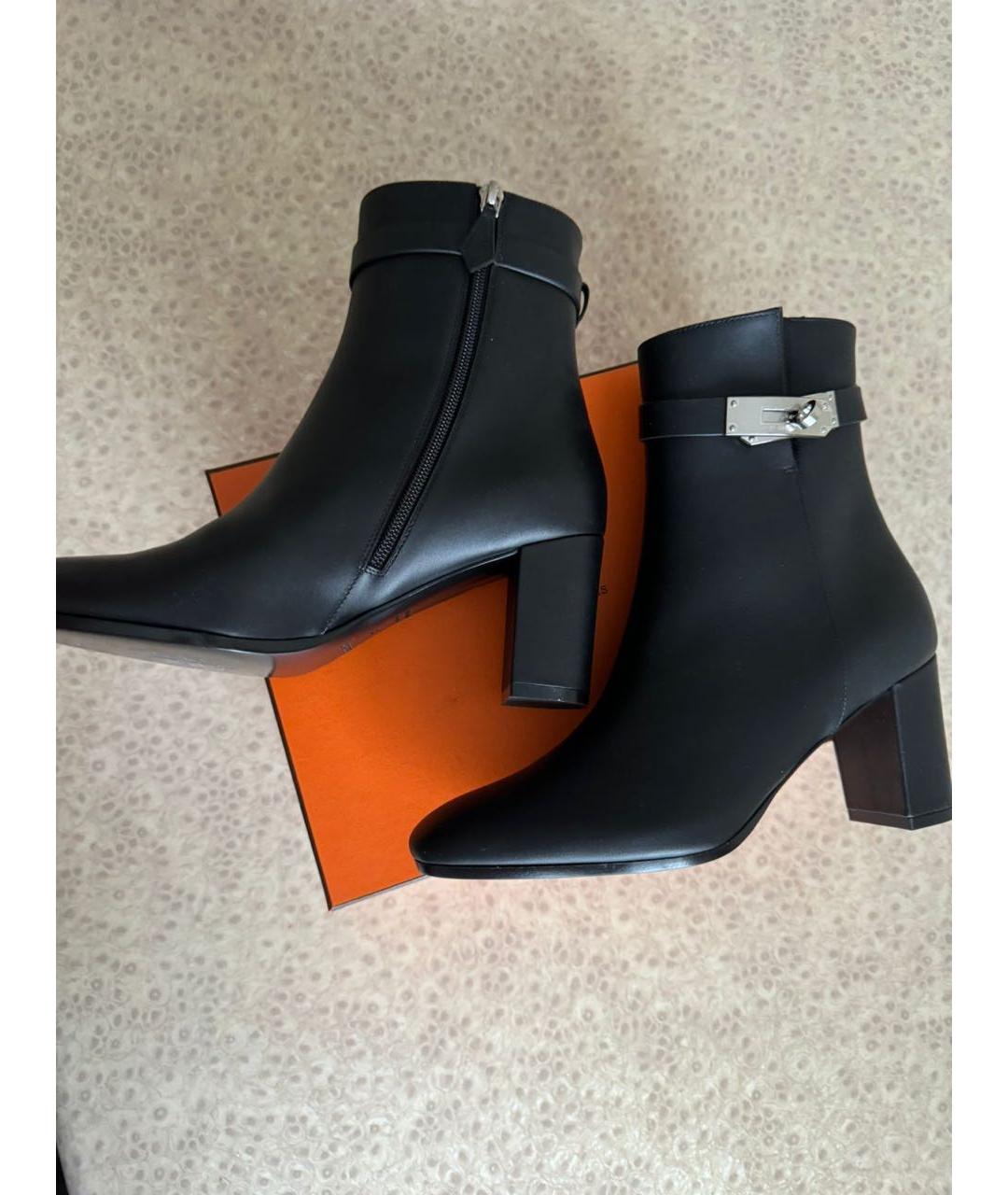 HERMES Черные кожаные ботинки, фото 2
