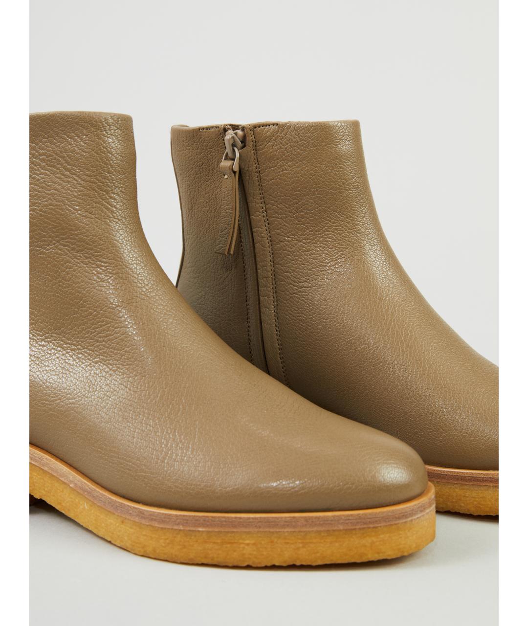 THE ROW Бежевые кожаные ботинки, фото 3