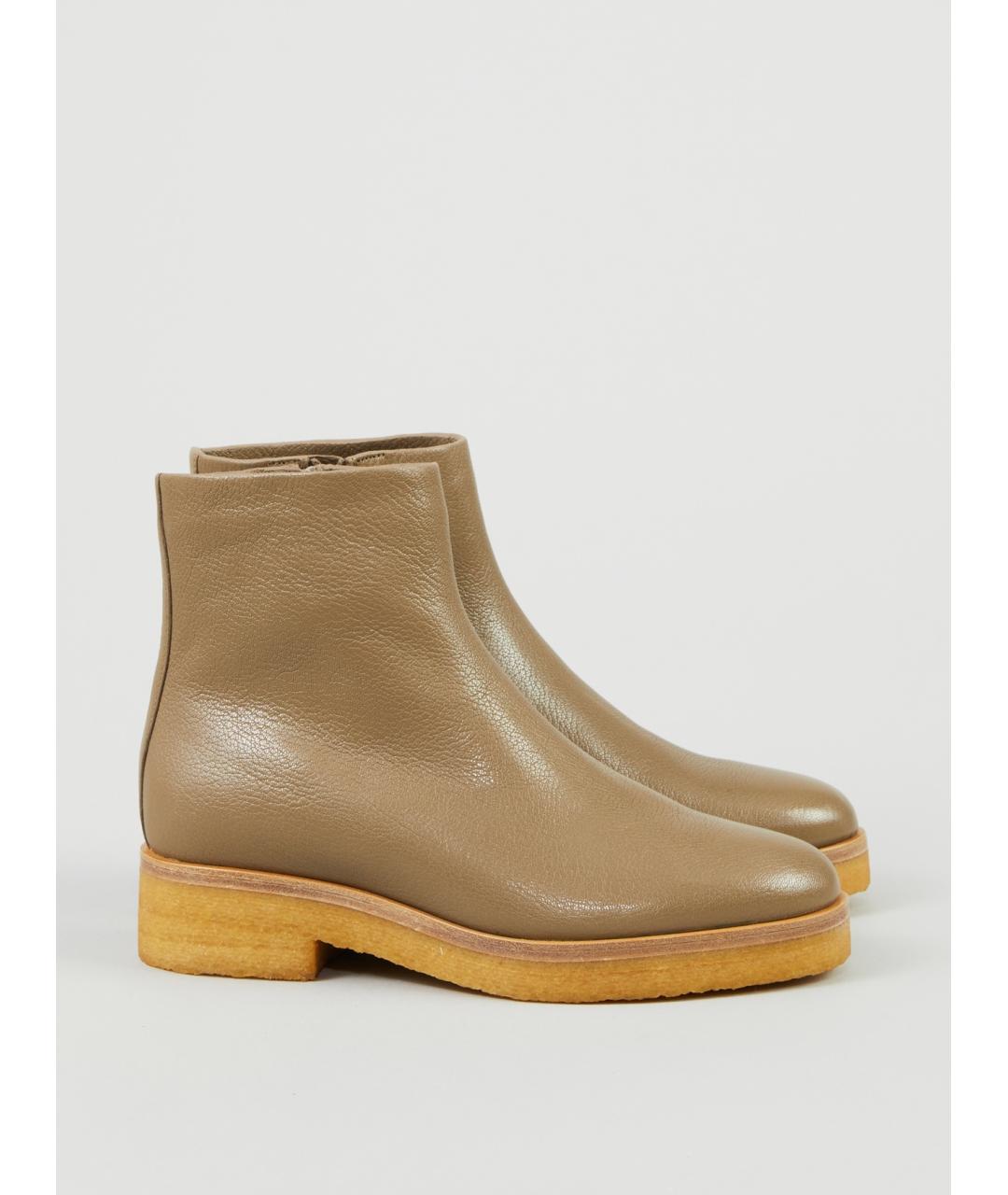 THE ROW Бежевые кожаные ботинки, фото 2