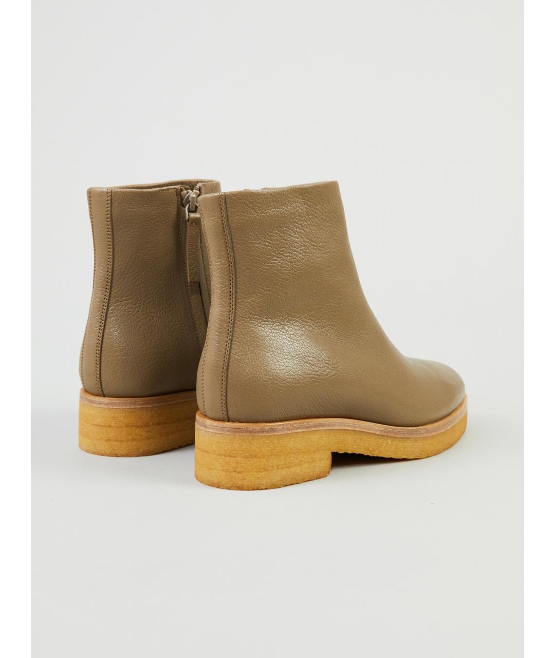 THE ROW Бежевые кожаные ботинки, фото 5