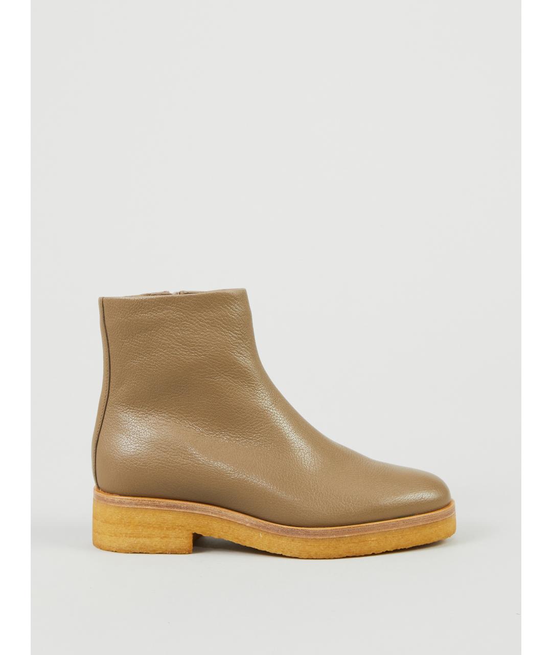 THE ROW Бежевые кожаные ботинки, фото 6