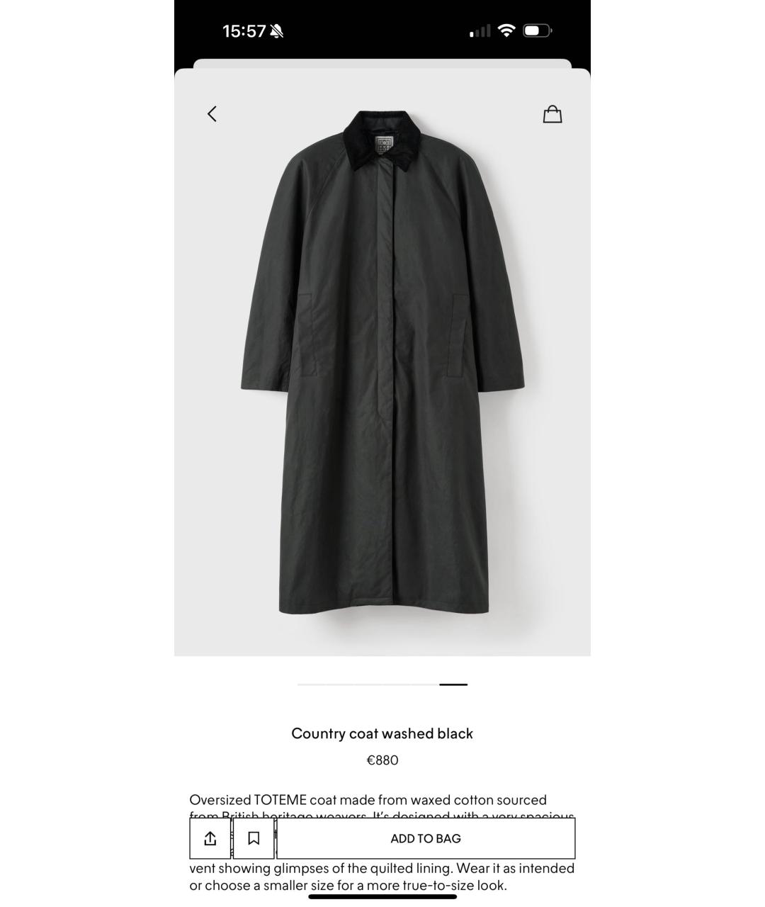 TOTEME Черный хлопковый тренч/плащ, фото 5