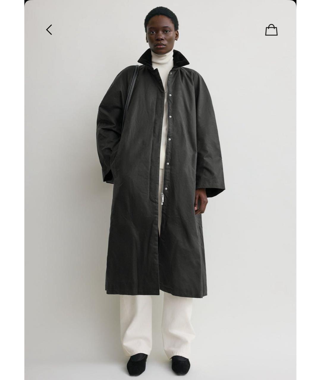 TOTEME Черный хлопковый тренч/плащ, фото 2