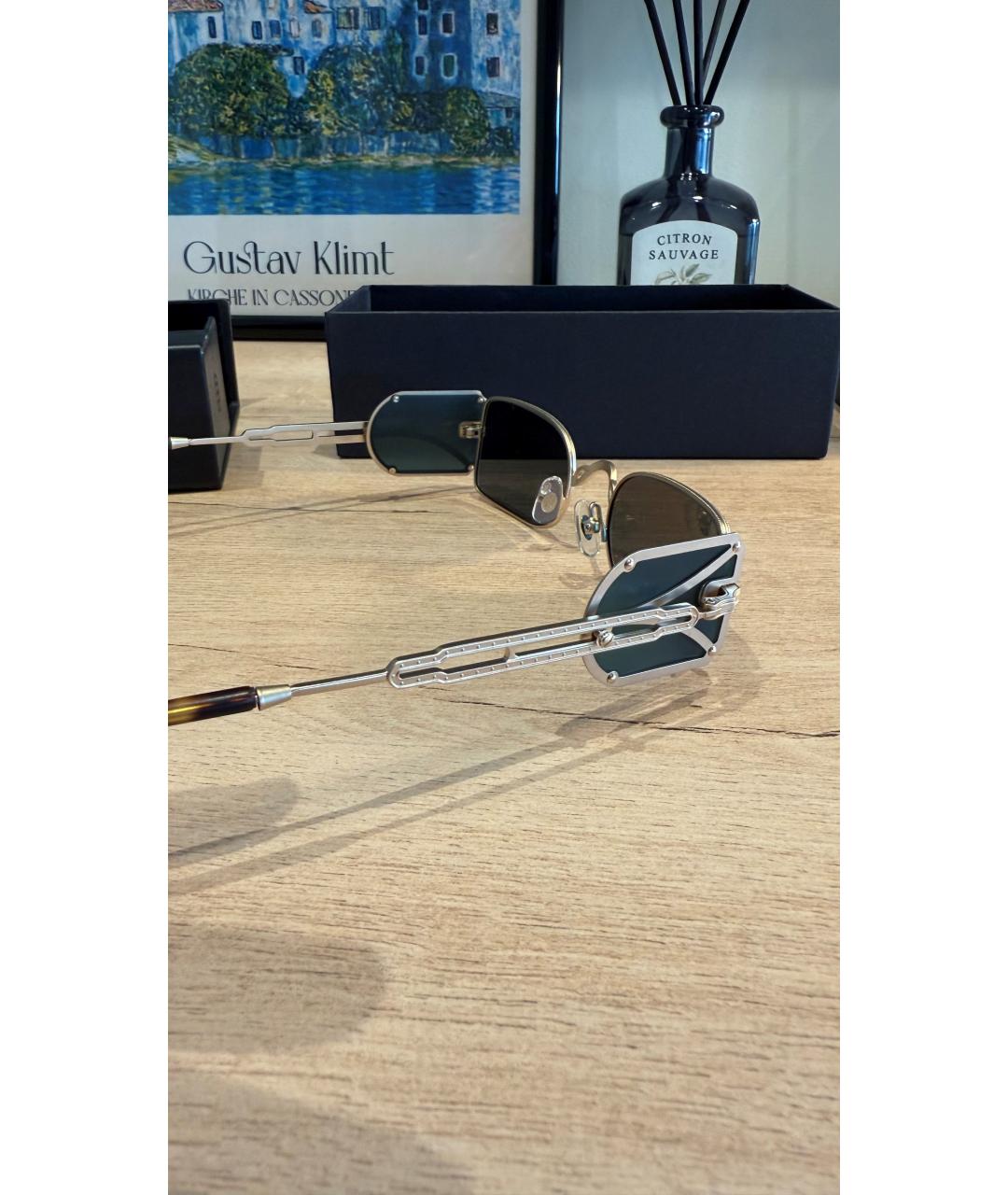 MATSUDA Золотые металлические солнцезащитные очки, фото 4