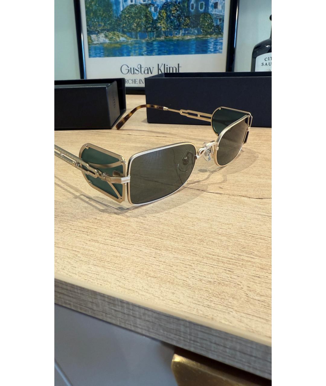 MATSUDA Золотые металлические солнцезащитные очки, фото 3