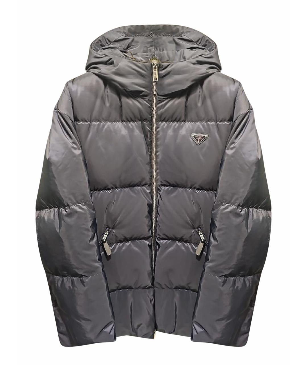 PRADA Темно-синий полиэстеровый пуховик, фото 1