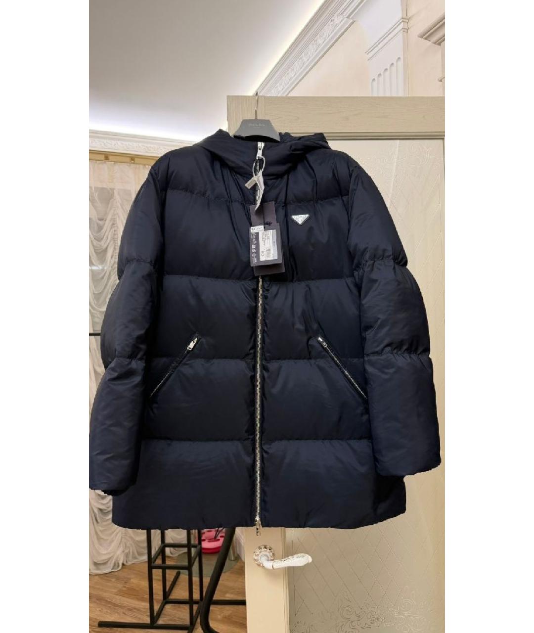 PRADA Темно-синий полиэстеровый пуховик, фото 8