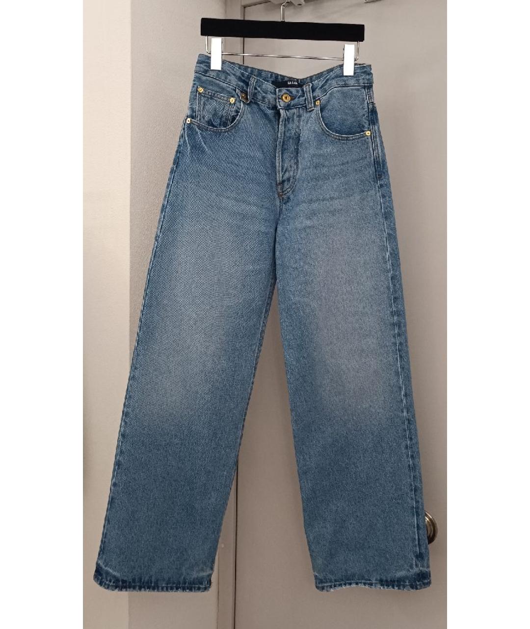 JACQUEMUS Голубые хлопковые прямые джинсы, фото 7