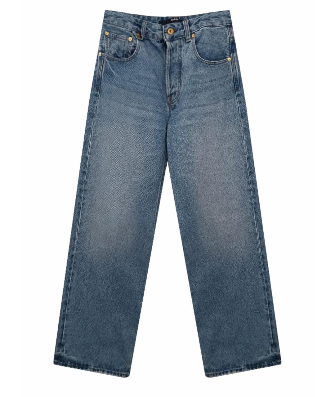 JACQUEMUS Голубые хлопковые прямые джинсы, фото 1