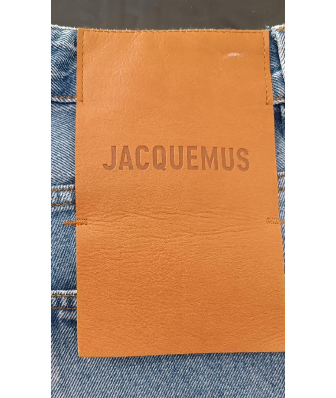 JACQUEMUS Голубые хлопковые прямые джинсы, фото 6