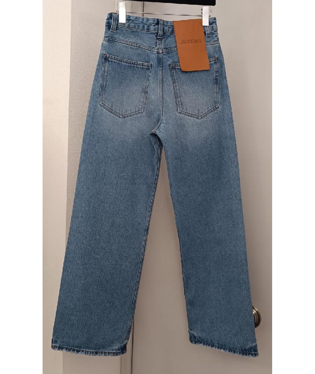 JACQUEMUS Голубые хлопковые прямые джинсы, фото 2