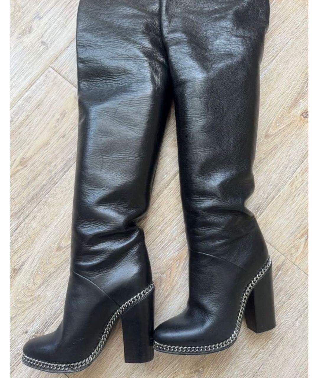 BALMAIN Черные кожаные ботфорты, фото 6
