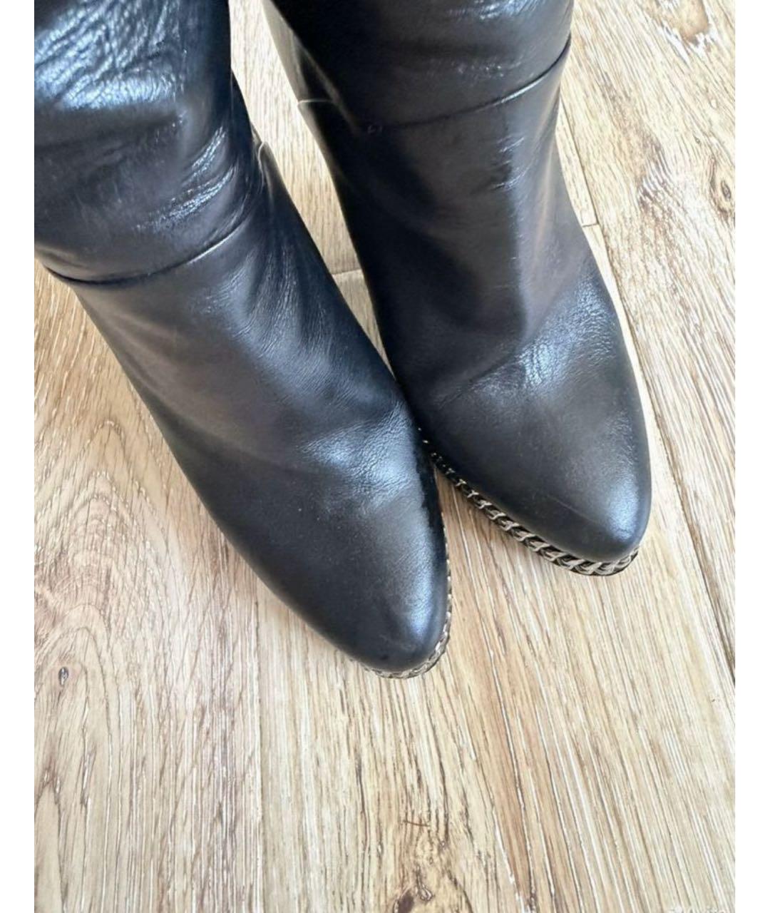 BALMAIN Черные кожаные ботфорты, фото 2