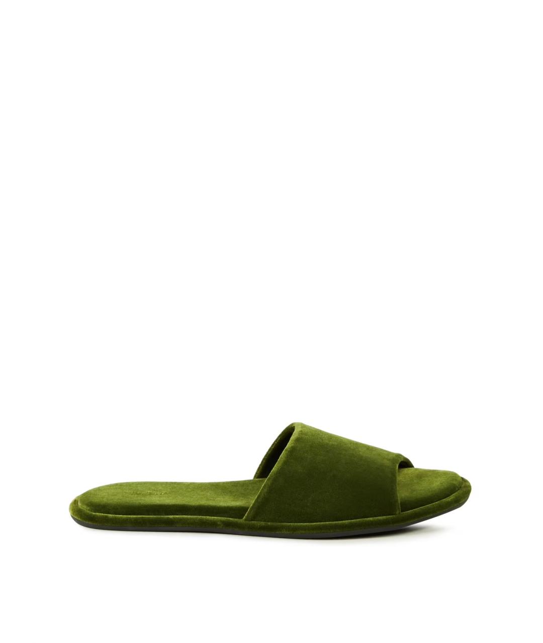 THE ROW Зеленые бархатные шлепанцы, фото 7