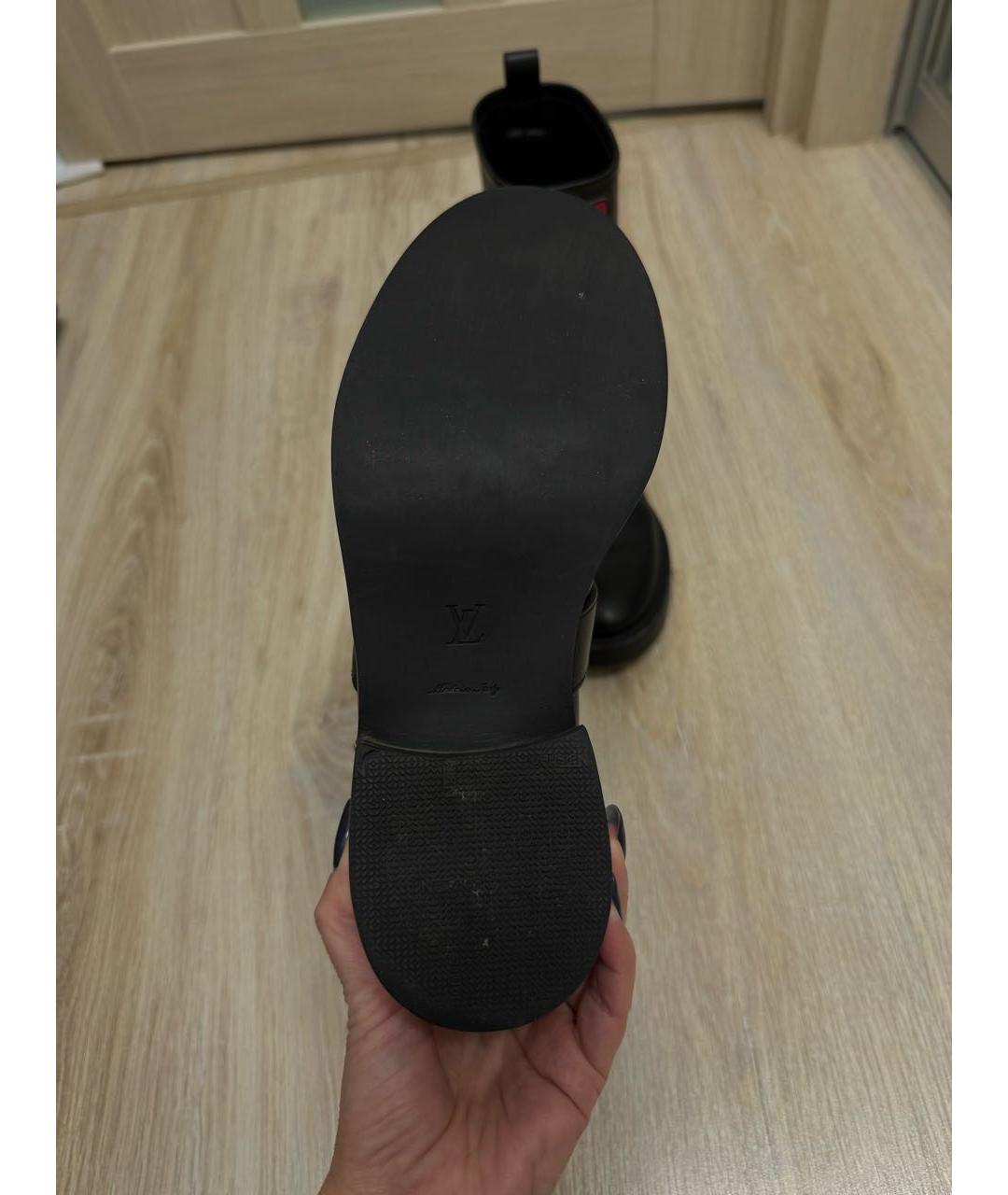 LOUIS VUITTON Черные кожаные ботинки, фото 4