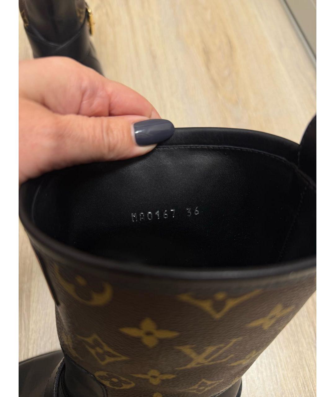 LOUIS VUITTON Черные кожаные ботинки, фото 3