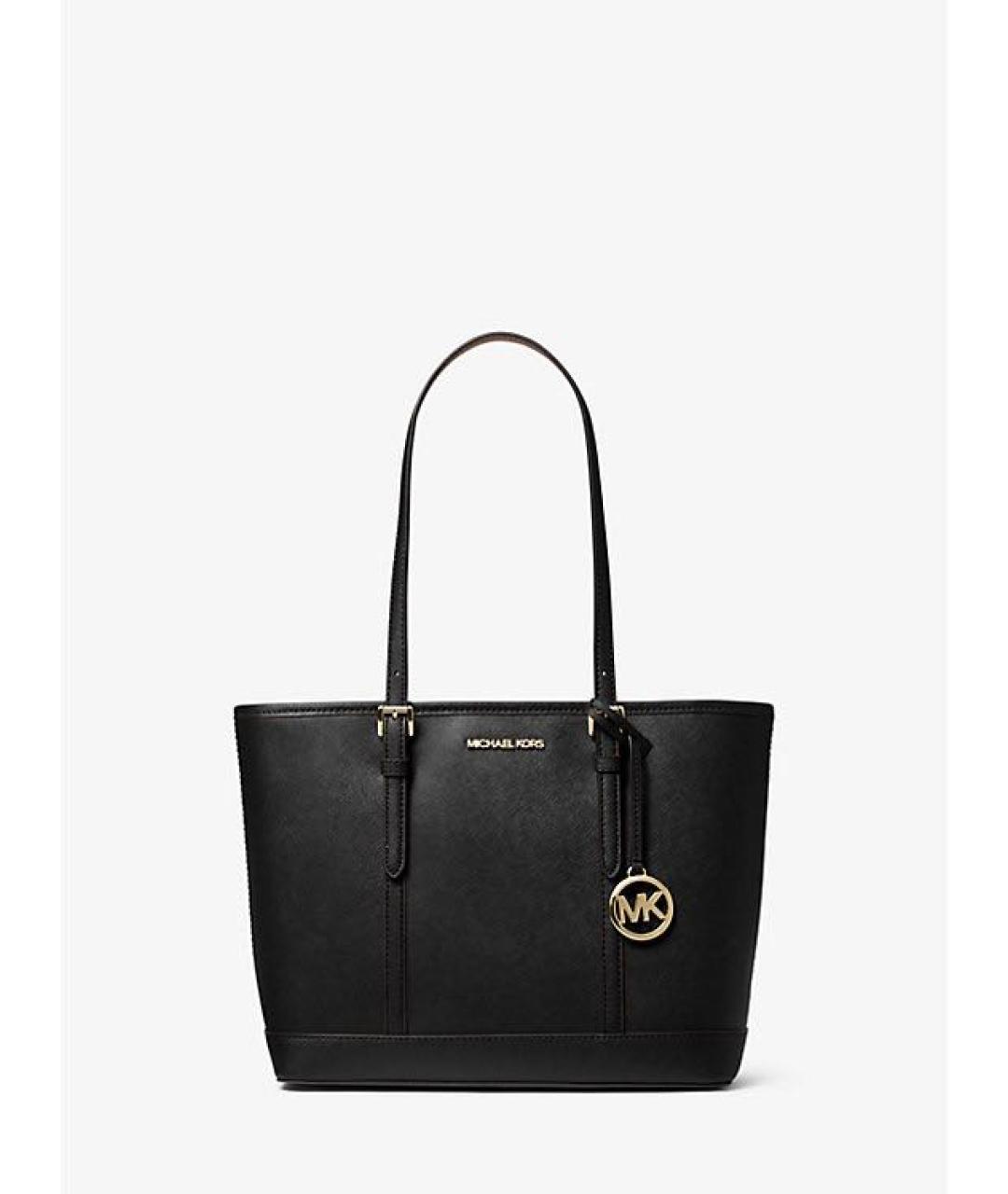 MICHAEL KORS Черная кожаная сумка тоут, фото 5