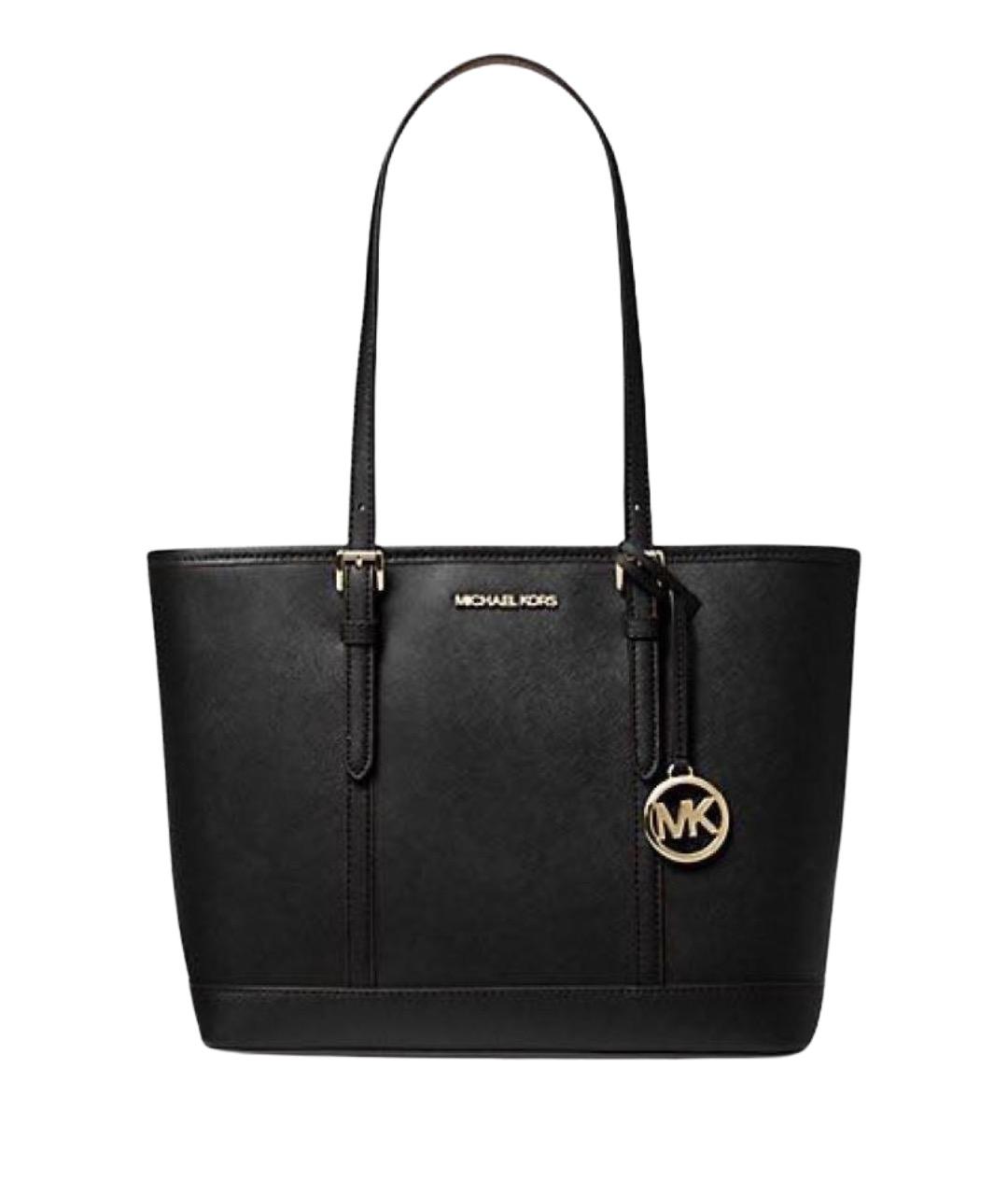 MICHAEL KORS Черная кожаная сумка тоут, фото 1