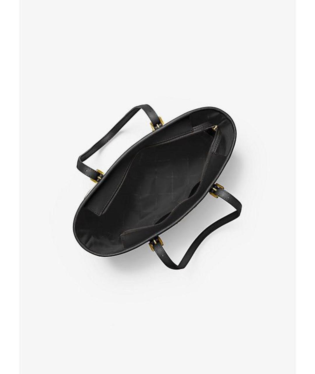 MICHAEL KORS Черная кожаная сумка тоут, фото 3