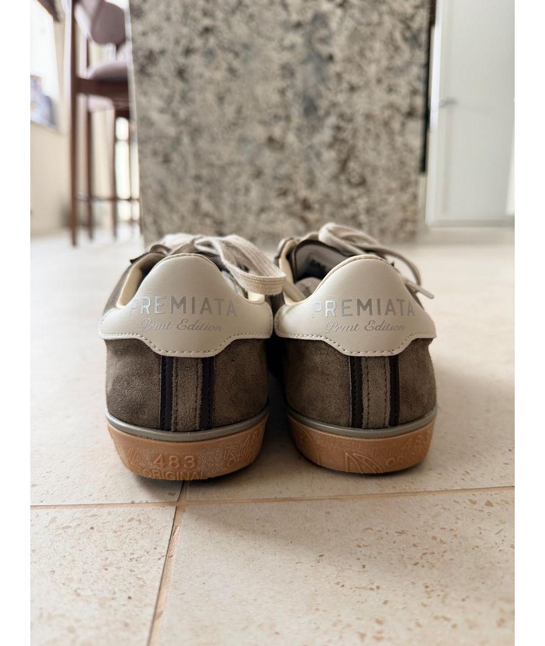 PREMIATA Серые замшевые низкие кроссовки / кеды, фото 4