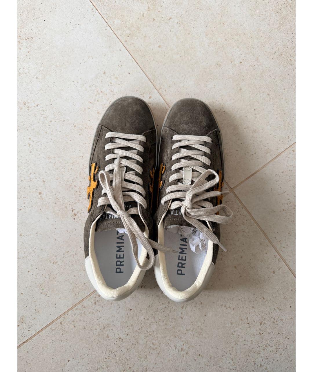 PREMIATA Серые замшевые низкие кроссовки / кеды, фото 3
