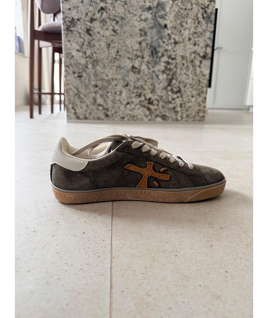 PREMIATA Серые замшевые низкие кроссовки / кеды, фото 5