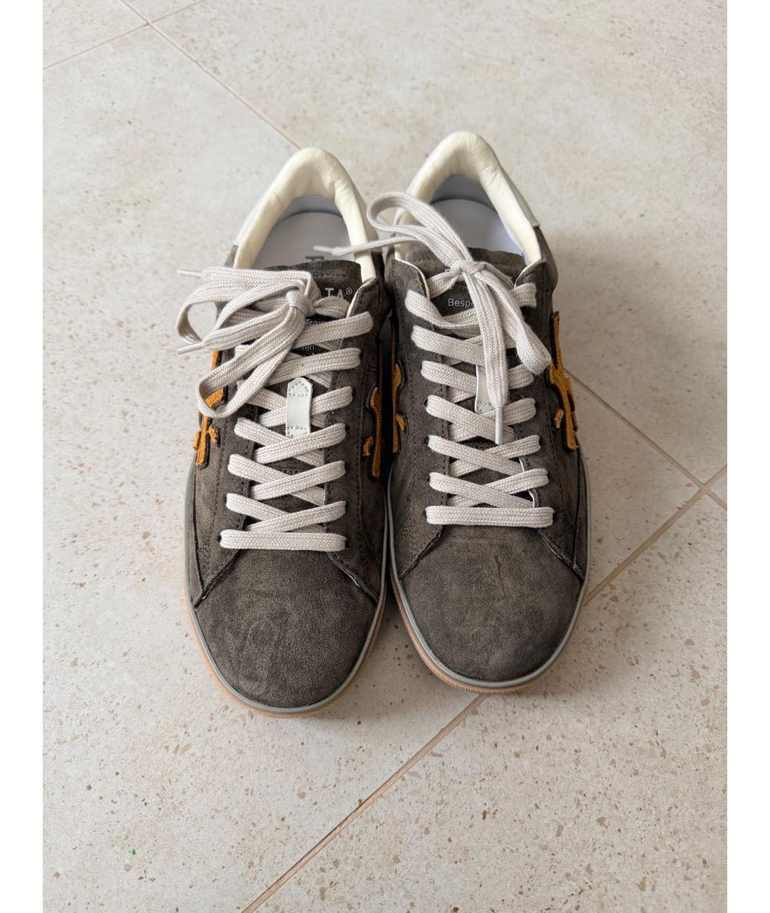 PREMIATA Серые замшевые низкие кроссовки / кеды, фото 2