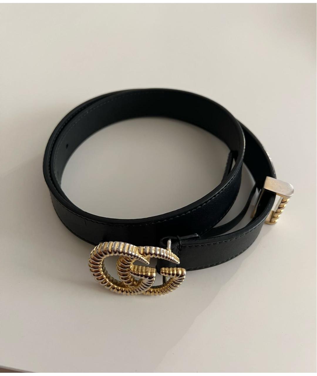 GUCCI Черный кожаный ремень, фото 2