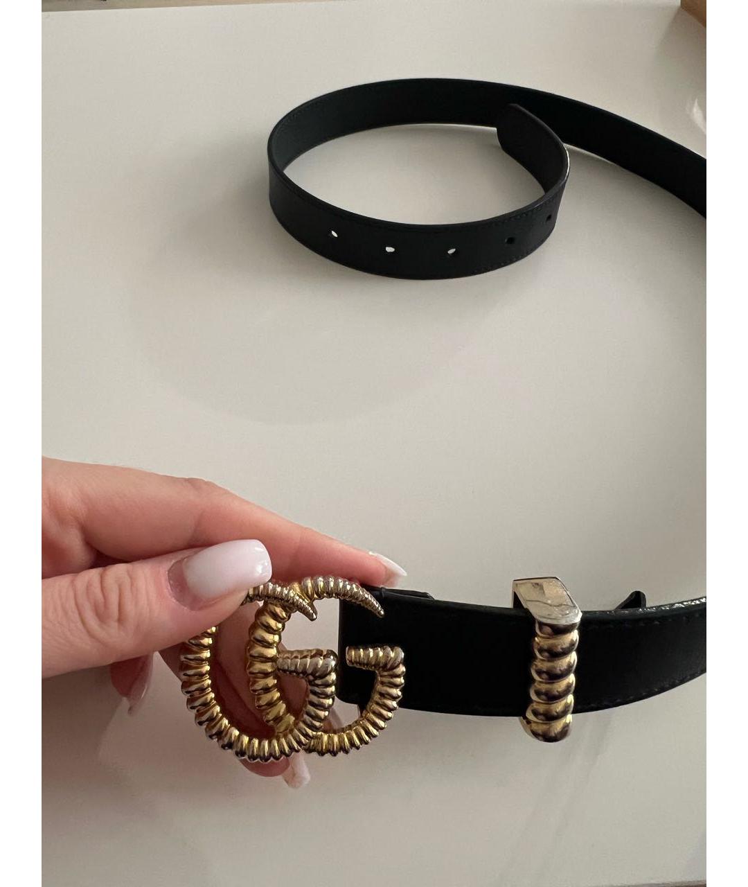 GUCCI Черный кожаный ремень, фото 3