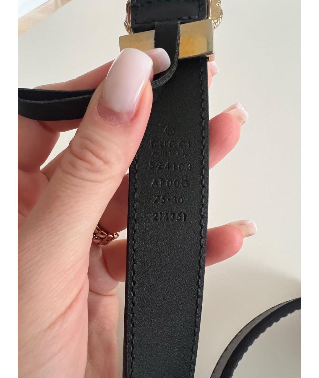 GUCCI Черный кожаный ремень, фото 4